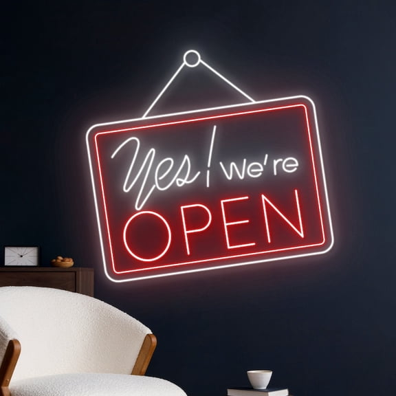 Handmadetneonsign Yes We're Open Neon Sign, Yes We're Open Neon Light, Open Shop LED Light