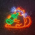 thumbnail image 1 of HandmadetneonsignDrinking cat Neon Sign, Drinking cat Led Sign, Home Decor, 1 of 5