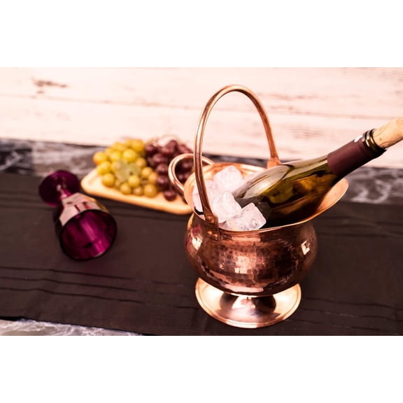 Handmade Copper Ice Bucket | Copper Beverage Pot 100% Solid Copper 210x220 mm