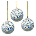 thumbnail image 1 of Handpainted Ornaments, Blue Floral - Pack of 3, 1 of 2