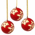 thumbnail image 1 of Handpainted Ornaments, Gold Snowflakes - Pack of 3, 1 of 2