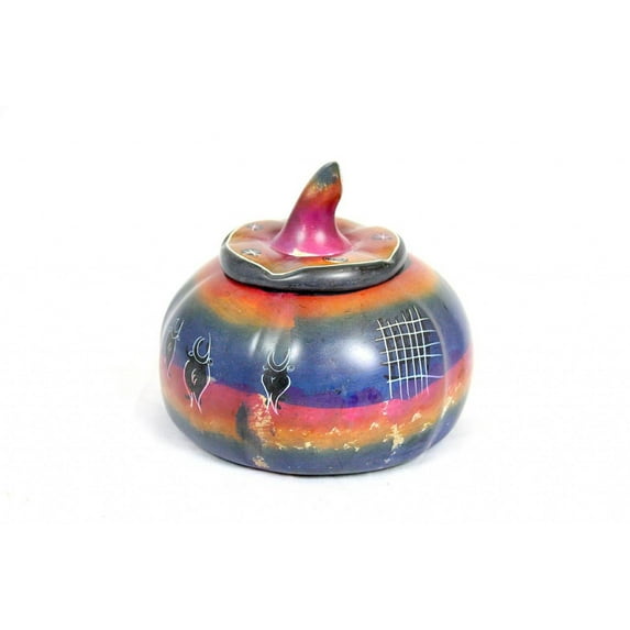 Handpainted Soapstone Sugar Pot Blue Moon