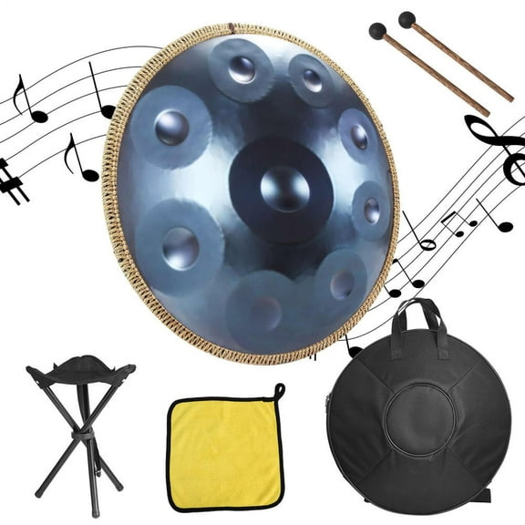 Handpan Drum for Kids | 9 Notes Meditation Drum 18 Inches in G Minor | Handpan Set, Metal Musical Instrument for Yoga, Meditation, Performance | Best Music Gifts for kids