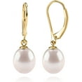 thumbnail image 1 of Handpicked AAA+ Quality Freshwater Cultured Pearl Earrings Leverback Dangle Stud Pearl Earrings, 1 of 2