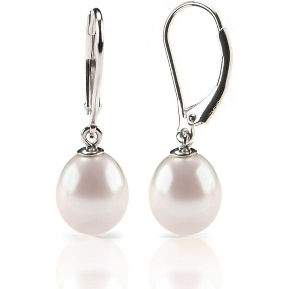 Handpicked AAA+ Quality Freshwater Cultured Pearl Earrings Leverback Dangle Stud Pearl Earrings