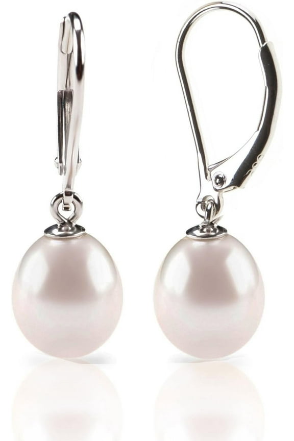 Handpicked AAA+ Quality Freshwater Cultured Pearl Earrings Leverback Dangle Stud Pearl Earrings