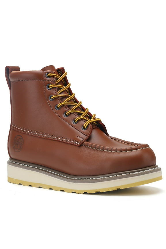 Waterproof Oil Resistant Steel Toe Work Boots for Men 6 inch Classic Stylish Mens Safety Work Boots H84992EE Size 9