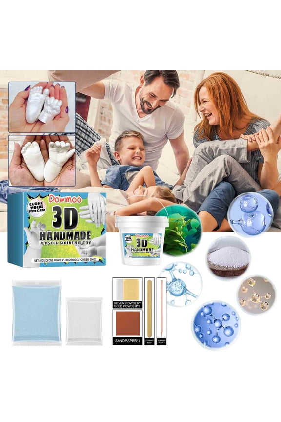 Handprint Kit, Baby Keepsake DIY Plaster Casting Set for Parent-Child Activities, Memory Gift with 3D Memorial Sculpture Making Tools