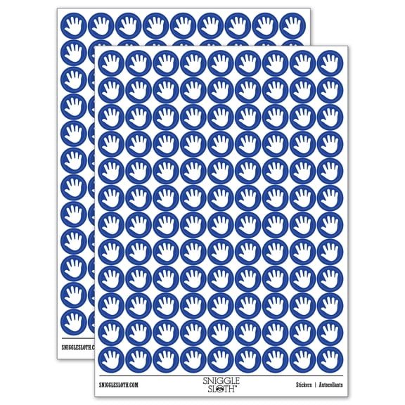 Handprint Solid 200+ Round Stickers - Dark Blue - Matte Finish - 0.50" Size