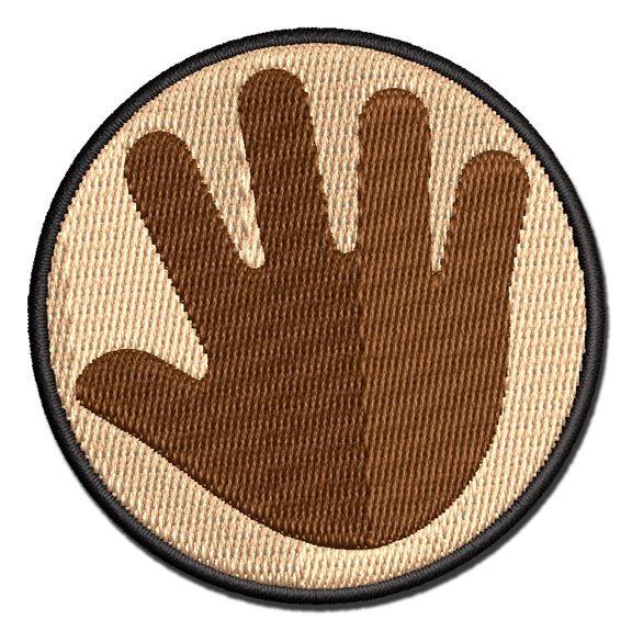 Handprint Solid Applique Multi-Color Embroidered Iron-On Patch - 2.0 Inch Mini