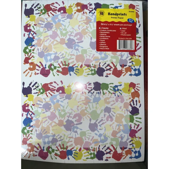 Handprints Printer Paper By Instructional Fair