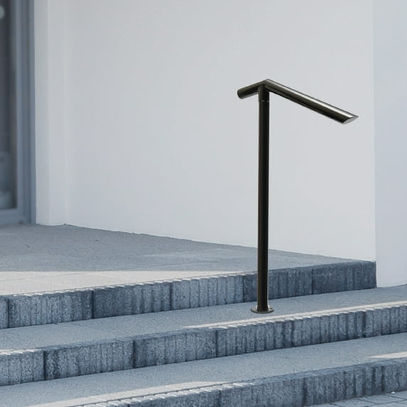 Handrail Single Post Stair Railing Iron Handrail Stable For Stair 2-3 Step 3.3' for Home, Lofts, Stairs