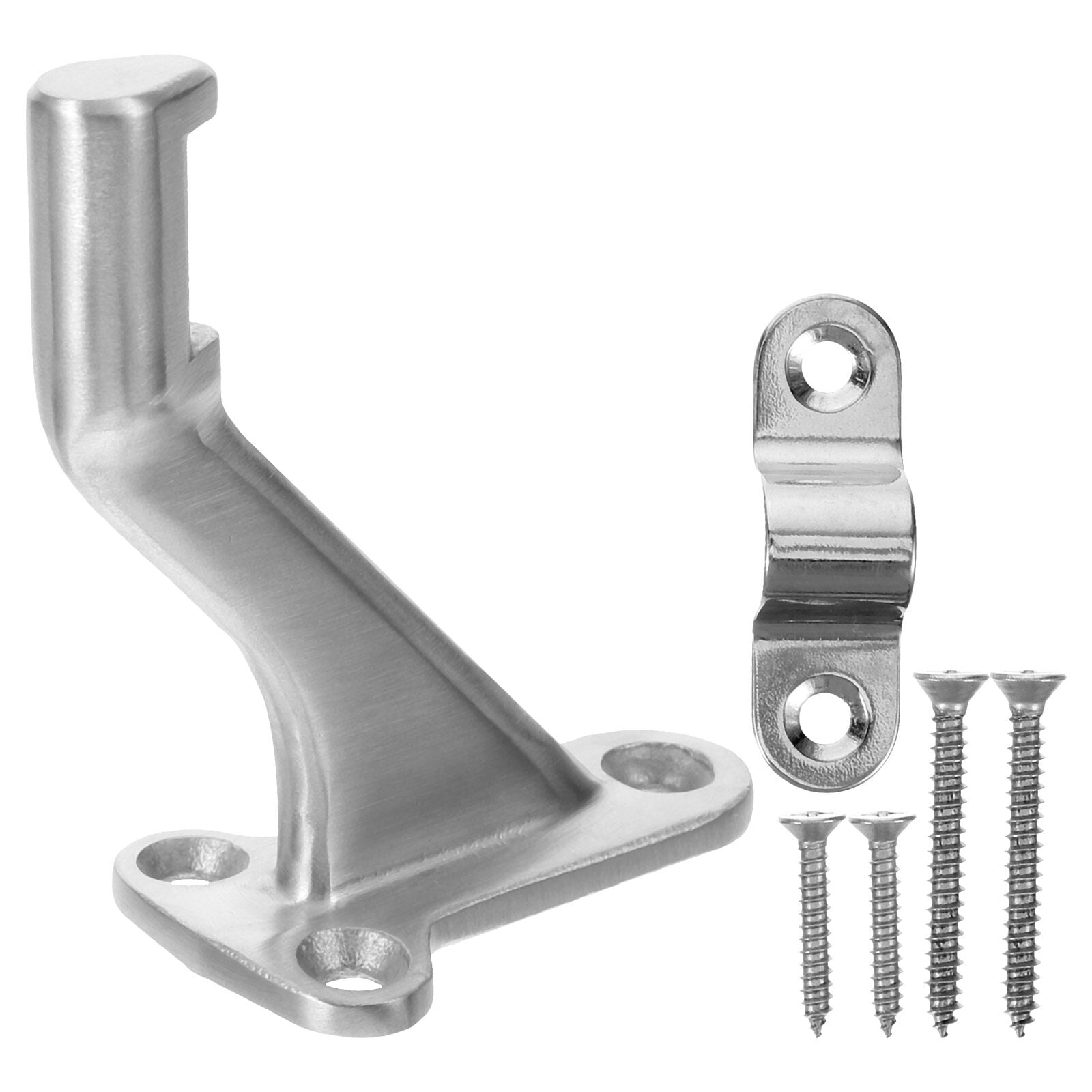 Handrail Stair Brackets 3" Heavy Duty Support Hardware for Stairways, Home or Office Staircase Hand Rail Bracket with Screws, Satin Nicke Finish 1 Set