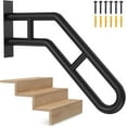 thumbnail image 1 of Handrail for Outdoor Grab Bar Wall Mount Handrail, 25.8'' Garage, Porch, Garden 1 to 3 Steps Stairs Black, 1 of 8