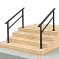 thumbnail image 1 of Handrails for Outdoor Steps, 2 Step - Aluminum & Wrought Iron Stair Railing for 2 to 5 Steps, Adjustable Handrailing Kit, Hand Rails for Decks, Porches, and Concrete Steps, 1 of 7