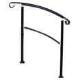 thumbnail image 1 of Handrails for Outdoor Steps, Fit 2 or 3 Steps Outdoor Stair Railing, Picket#2 Wrought Iron Handrail, Flexible Porch Railing, Black Transitional Handrails for Concrete Steps or Wooden Stairs, 1 of 11