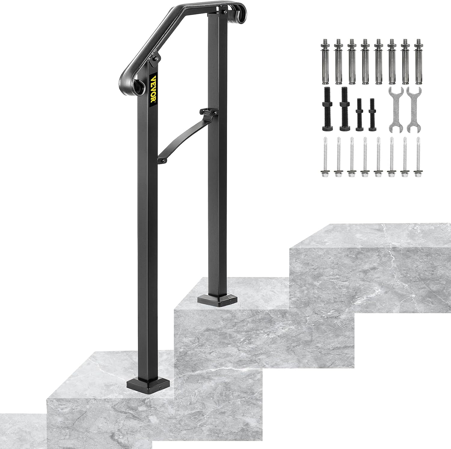 Handrails for Outdoor Steps, Fit 2 or 3 Steps Outdoor Stair Railing ...