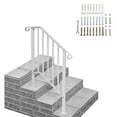 thumbnail image 1 of Handrails for Outdoor Steps, Metal Handrail Fits 2 Steps, Stair Railing with Installation Kit, Transitional Handrail for Concrete Steps, Wooden Stairs, White, 1 of 8