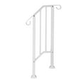 thumbnail image 1 of Handrails for Outdoor Steps, Outdoor Stair Railing 1 Steps Wrought Iron Handrails with Installation Kit, Transitional Hand Rails for Concrete Garden Porch Steps (White), 1 of 8