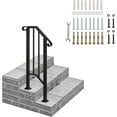 Handrails for Outdoor Steps, Stair Handrail Fits 1 to 4 Steps, Wrought