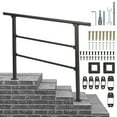 thumbnail image 1 of Handrails for Outdoor Steps, Outdoor Stair Railing Fits 3 to 4 Steps, Sturdy Porch Railing with Installation Kit, Black Wrought Iron Hand Railings for Outdoor Steps, 1 of 7