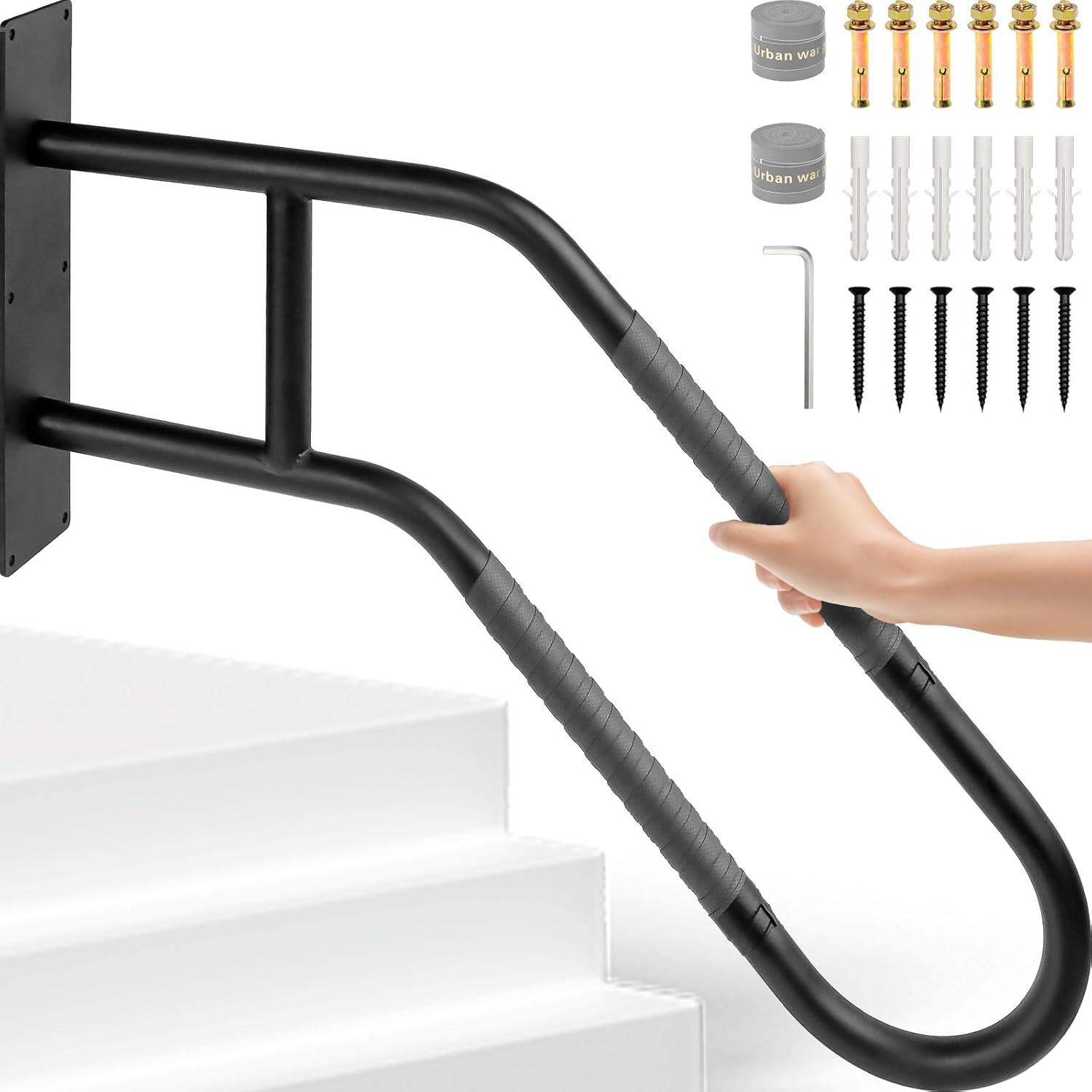 Handrails for Outdoor Steps Stair Railing Indoor, 1 to 3 Steps Stairs ...