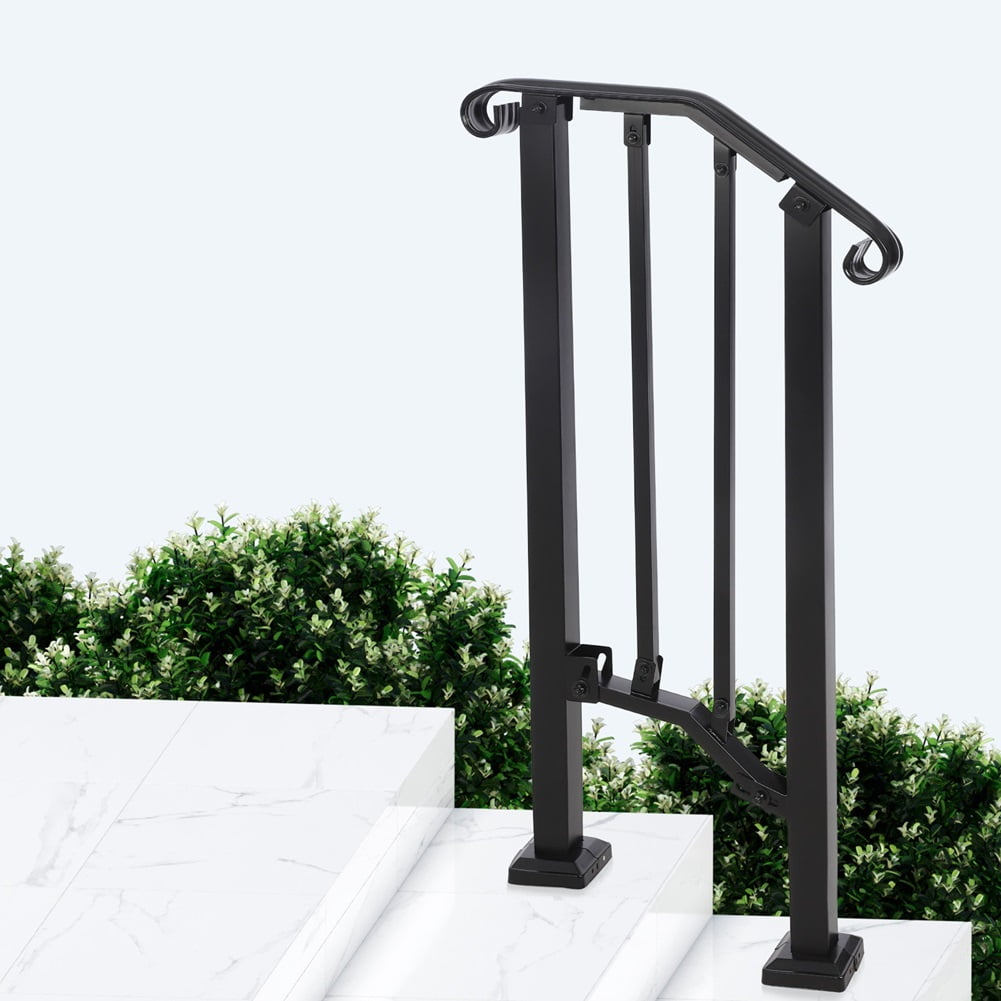Handrails for Outdoor Steps, Outdoor Stair Railing with Installation Kit, Staircase Handrail