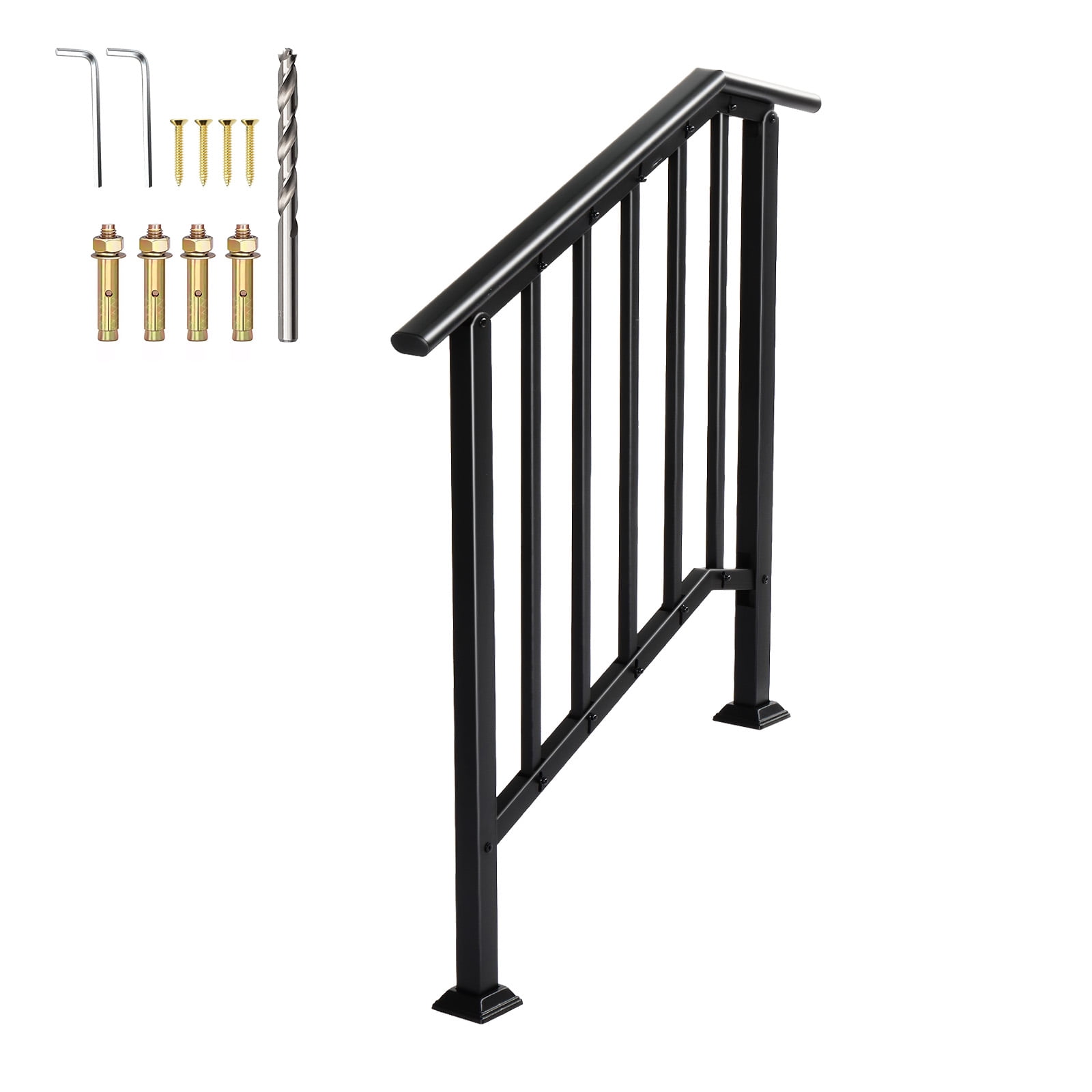 Handrails for Outdoor Steps Fits 2 to 3 Steps