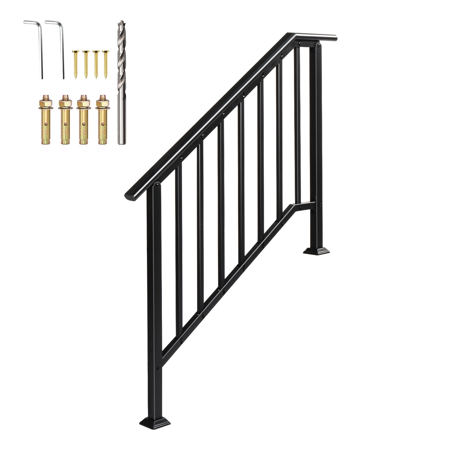 Handrails for Outdoor Steps Fits 3 to 4 Steps