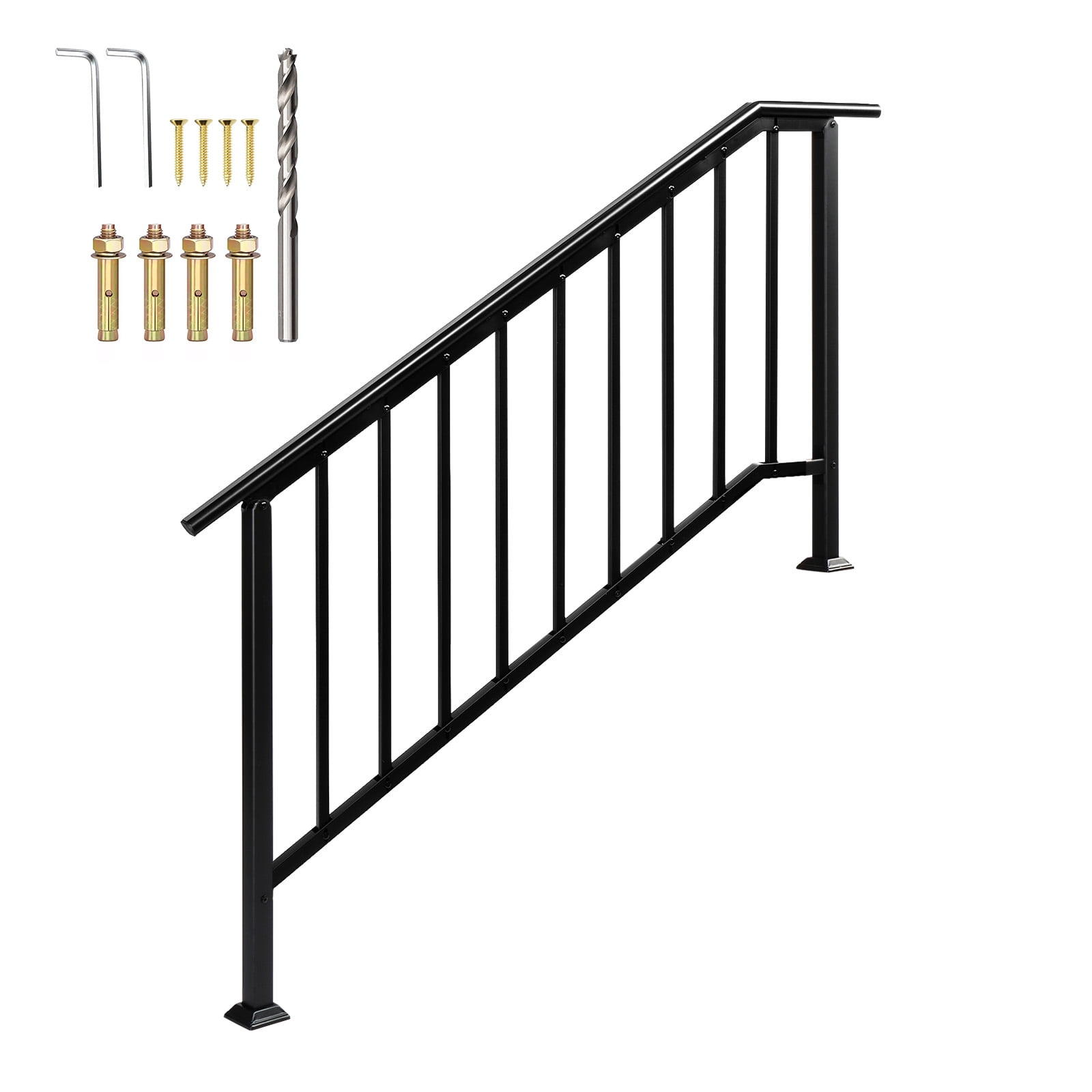 Handrails for Outdoor Steps Fits 4 to 5 Steps