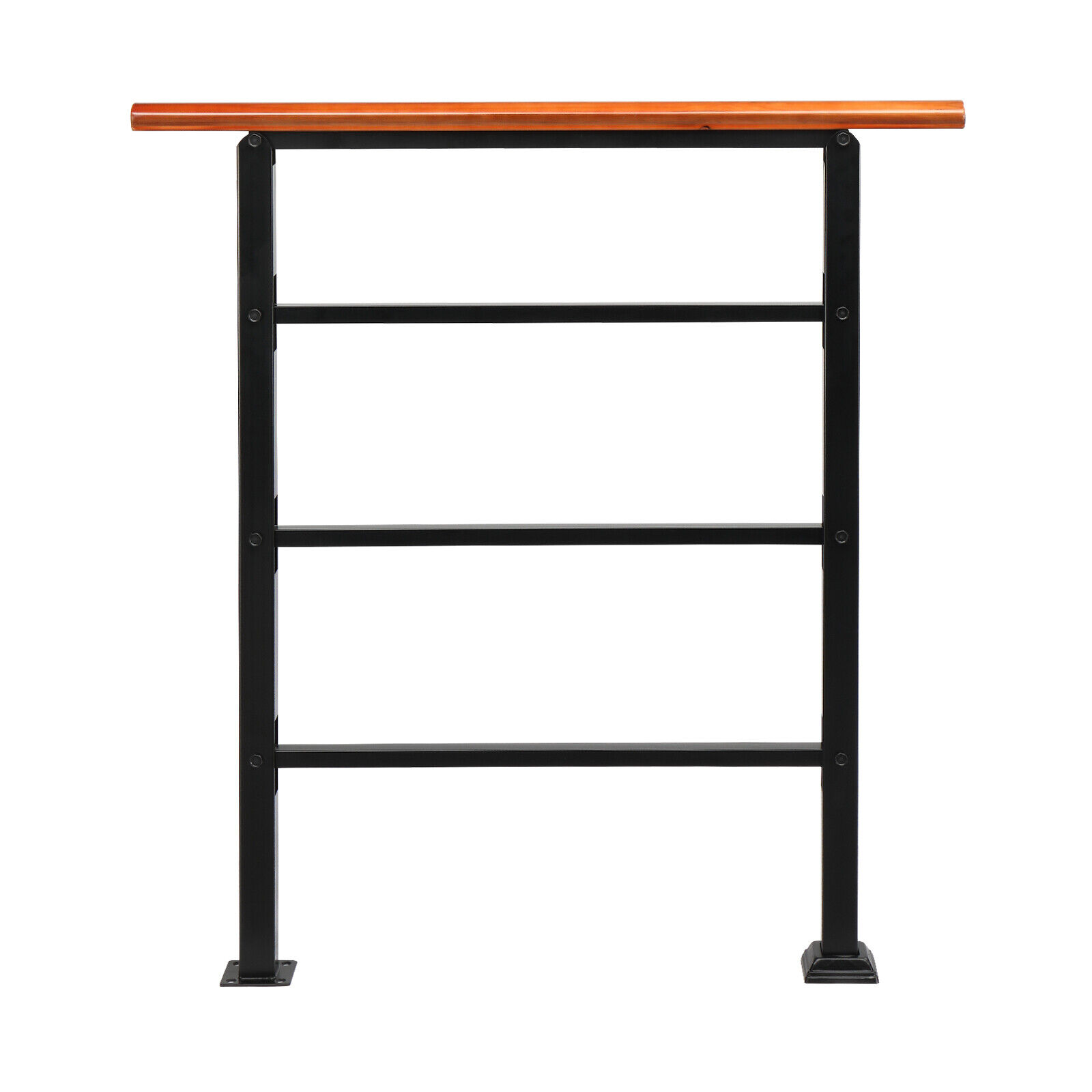 Handrails for Outdoor Steps Matte Black Wrought Iron, Stair Railing for