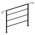 Handrails for Outdoor Steps, Wrought Iron Handrail Fits 1 to 4 Steps