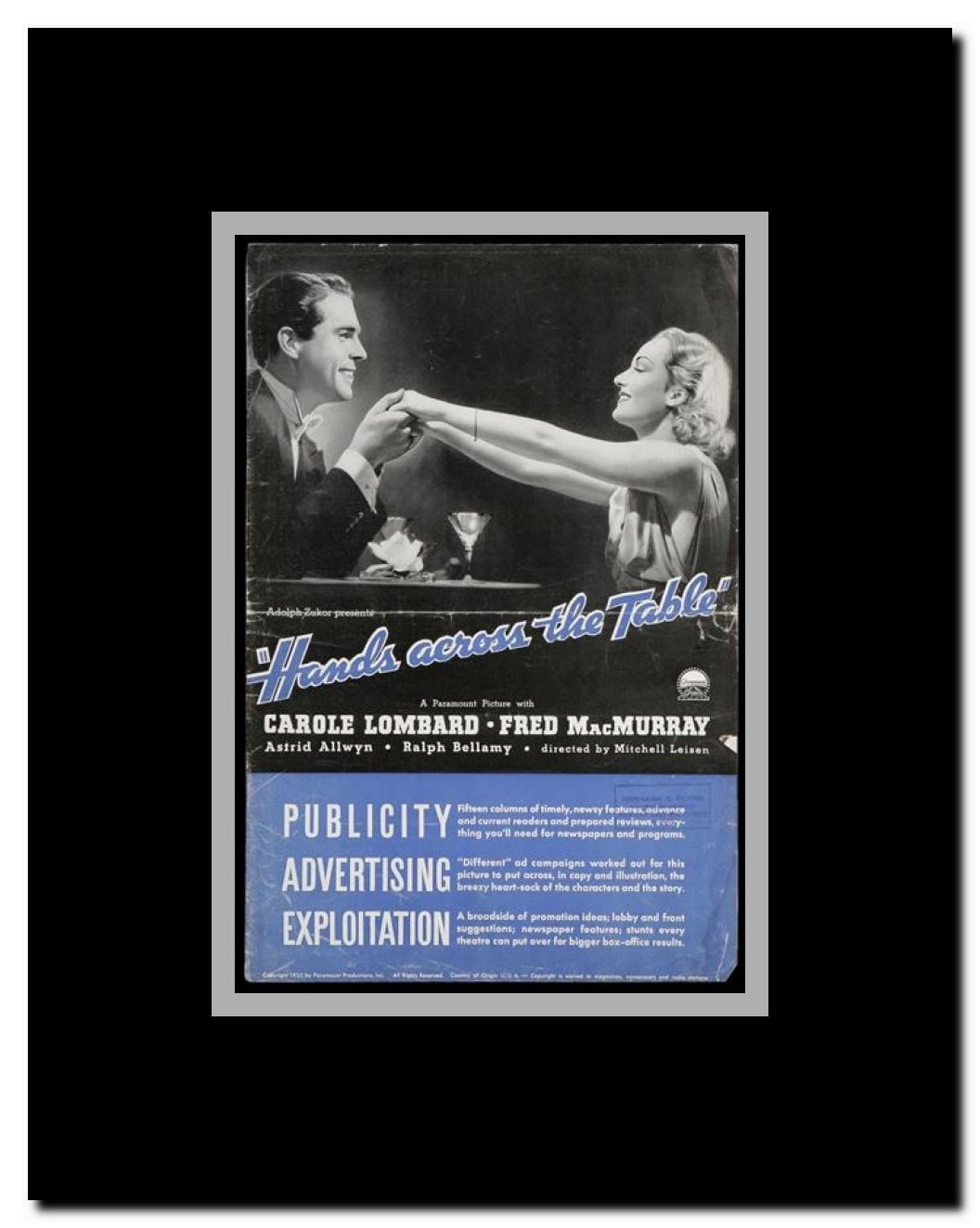 Hands Across the Table Framed Movie Poster