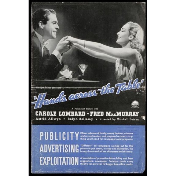 Hands Across the Table Movie Poster (11 x 17) - Item # MOVIJ2128