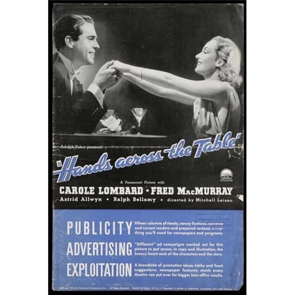 Hands Across the Table Movie Poster - 27 x 40 in.