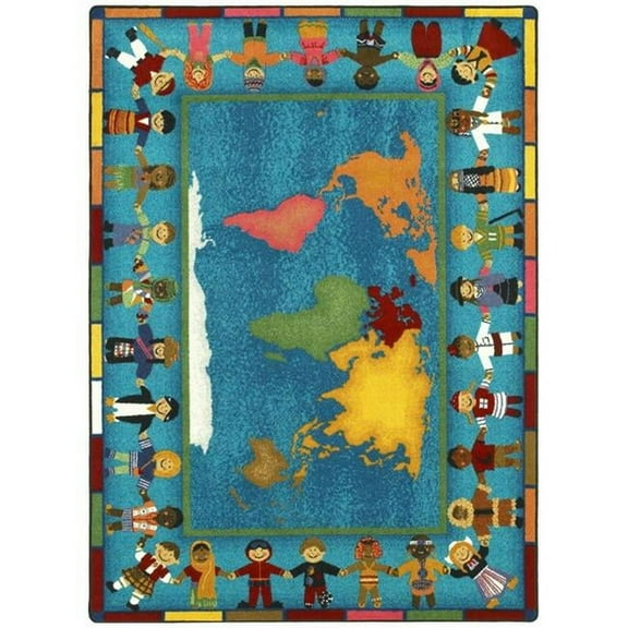 Hands Around the World 7'8" x 10'9" area rug in color Multi