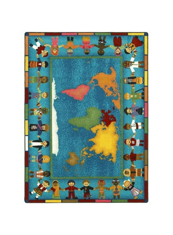 Hands Around the World 7'8" x 10'9" area rug in color Multi
