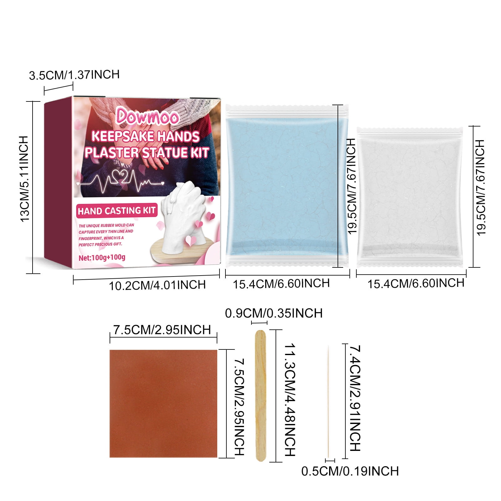 Hands Casting Kit, DIY Plaster Statue Molding Kit & Hand Casting Kits for 2 Adult, Wedding