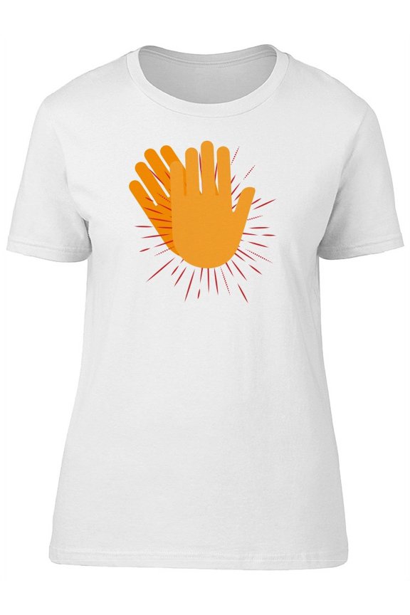 Hands Clapping, Cartoon T-Shirt Women -Image by Shutterstock, Female Medium