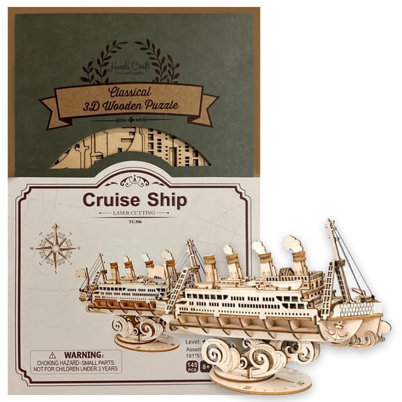 Hands Craft 3D Modern Wooden Puzzle: Cruise Ship