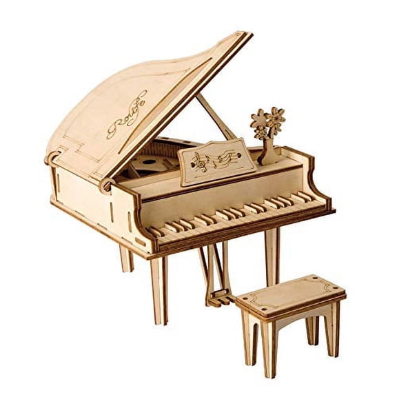 Wooden 3D Puzzle DIY Modern Laser Cut: Piano by Hands Craft