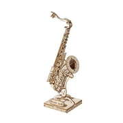 Hands Craft 3D Modern Wooden Puzzle: Musical Instrument - Saxophone
