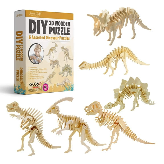 3D Wooden Puzzles | Dinosaurs 6pc Bundle Set