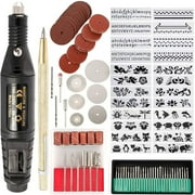 Hands DIY 108Pcs Engraving Tool Kit Electric Micro Engraver Etching Pen DIY Rotary Tool Set with Scriber Pen Stencils Grinding Needles for Jewelry Glass Wood Metal Ceramic Plastic