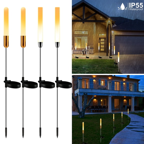 Hands DIY 2Pcs Solar LED Lawn Light, IP55 Waterproof Park Lawn Lamp Auto On/Off Inserting Garden Lights Solar Reed Outdoor Landscape Lighting for Garden Yard Walkway