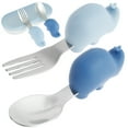 thumbnail image 1 of Hands DIY Baby Spoon and Fork Set Stainless Steel BPA-free Animal-shaped Flatware Set Learn to Eat on Your Own Utensil Set Anti-choke Silverware Set for Baby Self-feeding Training, 1 of 10