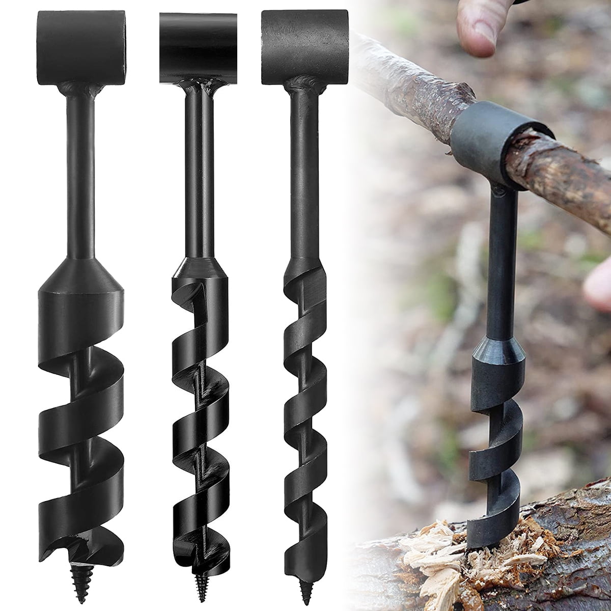 Outdoor Survival Drill Bit – Manual Hand Drill For Wood, 1-Inch Hole Maker, Camping & Bushcraft Tool With Protective Cover