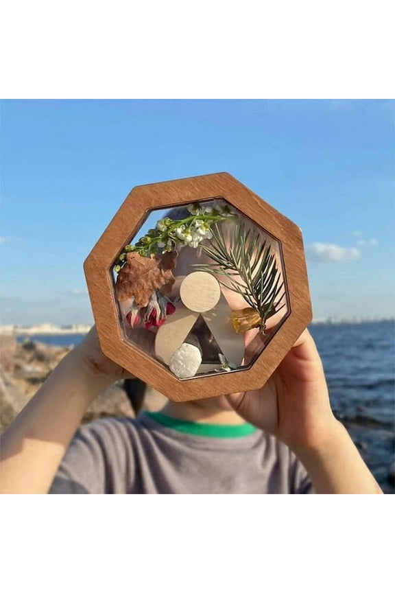 DIY Kaleidoscope Kit for Kids Toddlers Wooden Kaleidoscope Toy Handmade Kaleidoscope Glasses Assembly Kit 3D Filled Kaleidoscope Gift for Nature Lovers