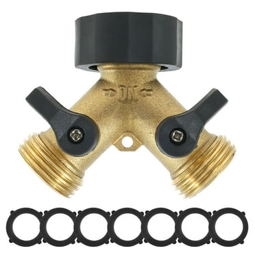 EASTRANS Brass Garden Hose Splitter 2 Way, Heavy Duty Brass Hose Y ...