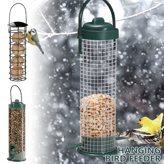 Hands DIY Metal Hanging Bird Feeder Durable Seed Feeder with Removeable Lids Easy to Install Pet Supplies Bird Accessories for Iindoor and Outdoor Use
